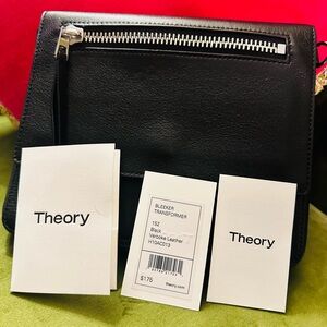 Theory Black Leather Shoulder Bag